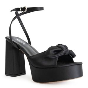 Smash Daisy Women's Black Bow Platform  Sandals Size 13